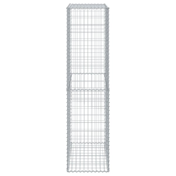 vidaXL Gabionkurv med deksel 100x50x200 cm galvanisert jern