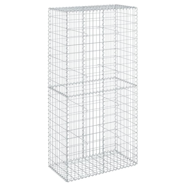 vidaXL gabionkurv med cover 100x50x200 cm galvaniseret jern