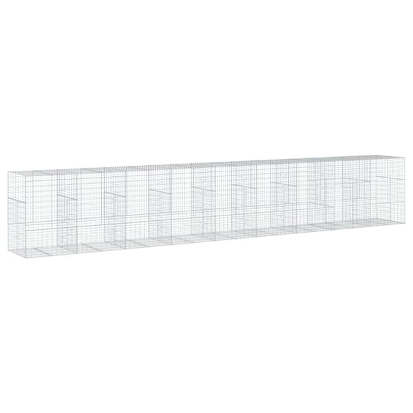 vidaXL Gabionkurv med deksel 900x100x150 cm galvanisert jern