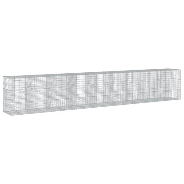 vidaXL Gabionkurv med deksel 900x100x150 cm galvanisert jern
