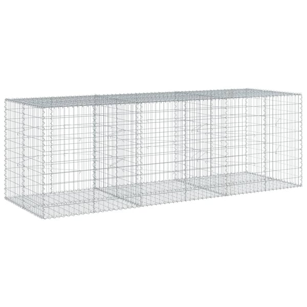 vidaXL gabionkurv med cover 300x100x100 cm galvaniseret jern
