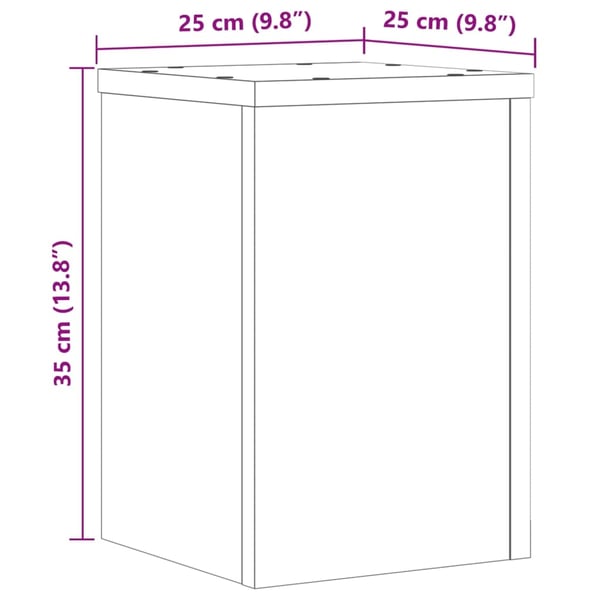 vidaXL Plantestativer 2 stk grå sonoma 25x25x35 cm konstruert tre