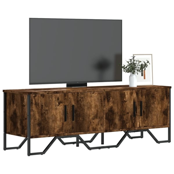 vidaXL tv-bord 122x34x41 cm konstrueret træ røget egetræsfarve
