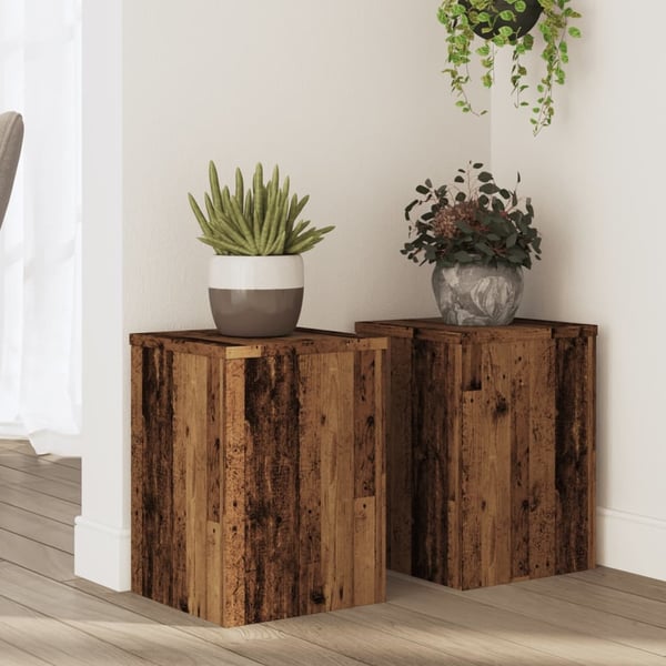 vidaXL Plantestativer 2 stk gammelt tre 25x25x35 cm konstruert tre