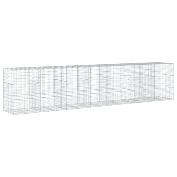 vidaXL Gabionkurv med deksel 700x100x150 cm galvanisert jern