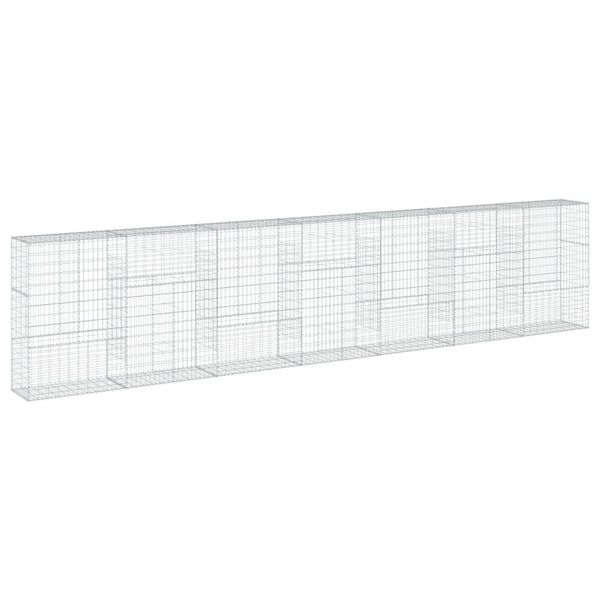 vidaXL gabionkurv med cover 700x50x150 cm galvaniseret jern