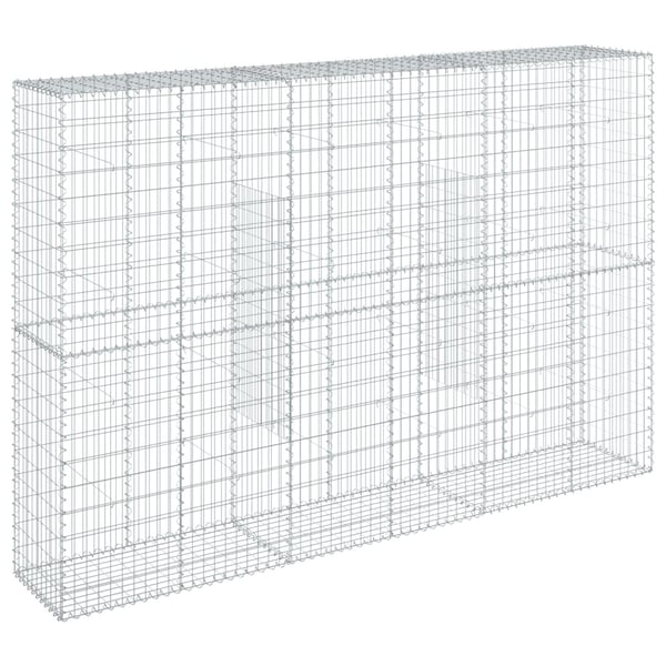 vidaXL Gabionkurv med deksel 300x50x200 cm galvanisert jern