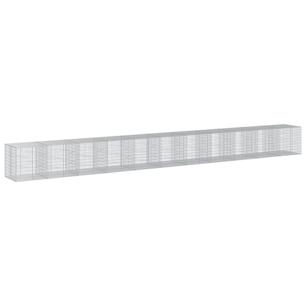 vidaXL gabionkurv med cover 1100x100x100 cm galvaniseret jern
