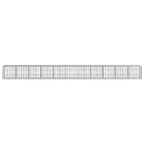 vidaXL Gabionkurv med deksel 1100x100x100 cm galvanisert jern