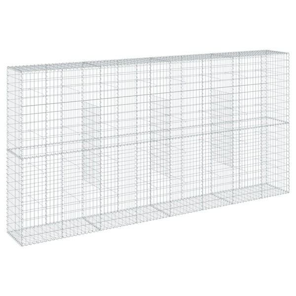 vidaXL Gabionkurv med deksel 400x50x200 cm galvanisert jern