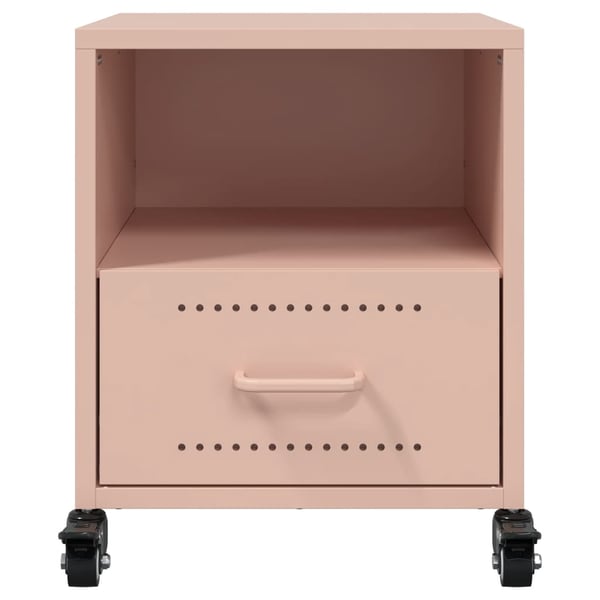 vidaXL Nattbord 2 stk rosa 36x39x43,5 cm stål