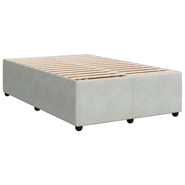 vidaXL Sängram utan madrass ljusgrå 120x200 cm sammet