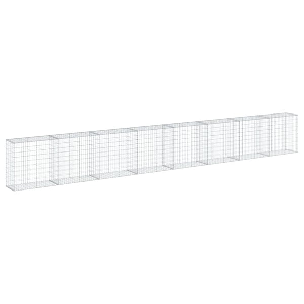 vidaXL Gabionkurv med deksel 800x50x100 cm galvanisert jern