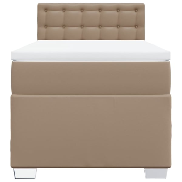 vidaXL kontinentalseng 80x200 cm kunstlæder cappuccinofarvet