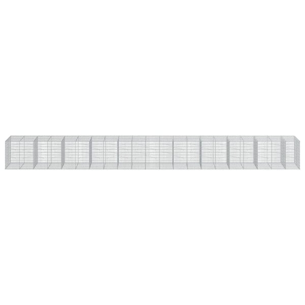 vidaXL Gabionkurv med deksel 1050x100x100 cm galvanisert jern