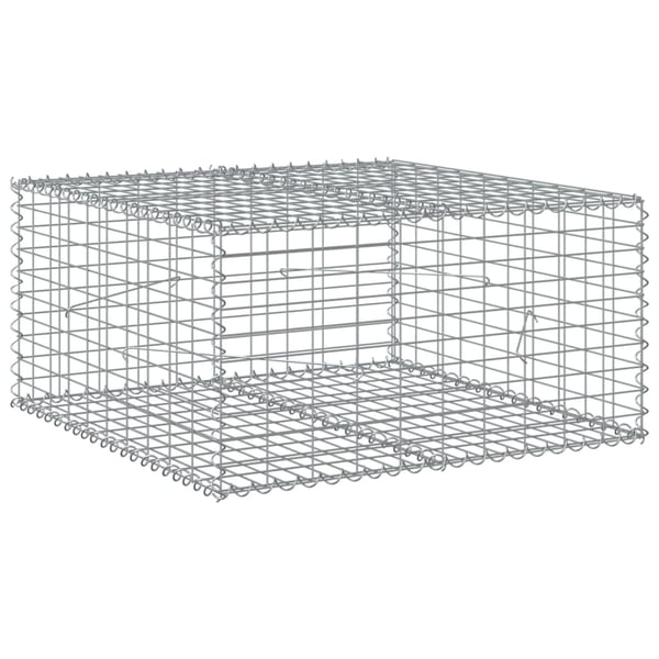 vidaXL Gabionkurv med deksel 100x100x50 cm galvanisert jern