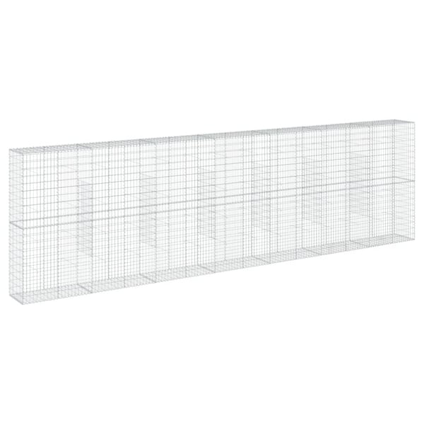 vidaXL Gabionkurv med deksel 700x50x200 cm galvanisert jern