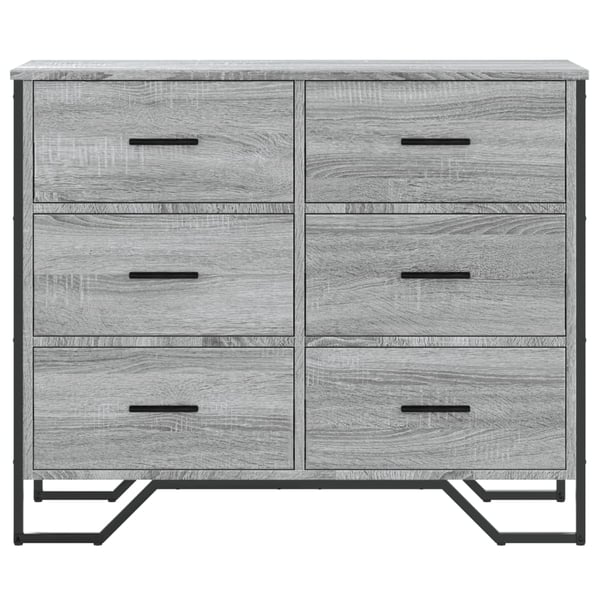 vidaXL Kommode grå sonoma 91x35,5x74,5 cm konstruert tre