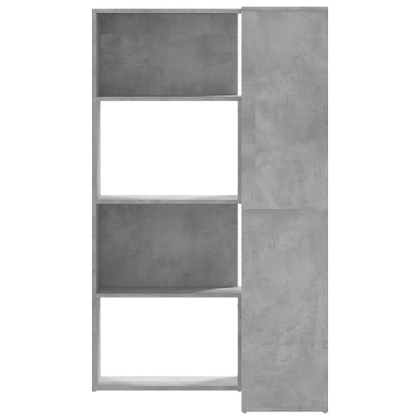 vidaXL Bokhylle hjørne 4 etasjer betonggrå 85x85x140 cm konstruert tre