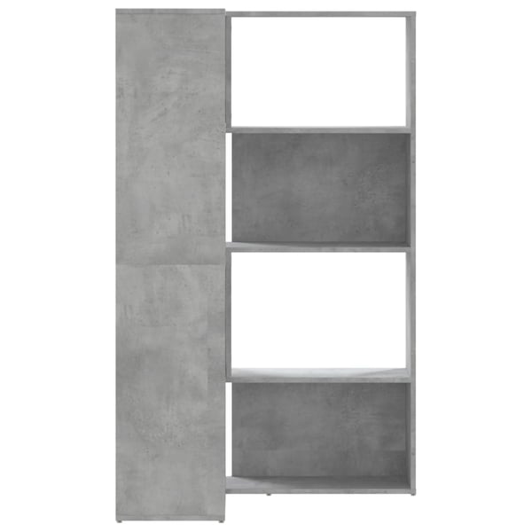 vidaXL Bokhylle hjørne 4 etasjer betonggrå 85x85x140 cm konstruert tre