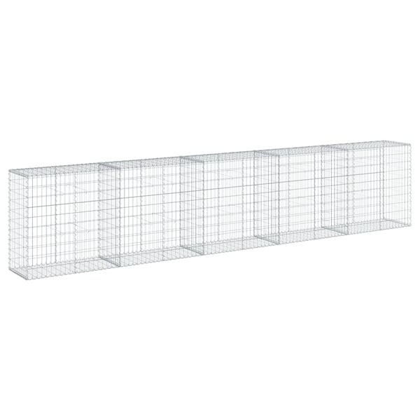vidaXL Gabionkurv med deksel 500x50x100 cm galvanisert jern