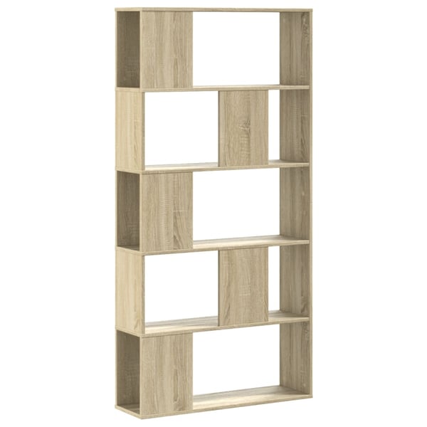 vidaXL Bokhylle 5 etasjer røkt eik 80,5x23,5x162,5 cm konstruert tre