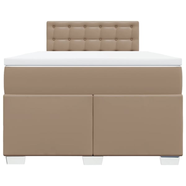 vidaXL kontinentalseng 120x190 cm kunstlæder cappuccinofarvet