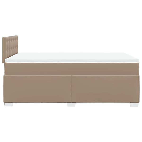 vidaXL kontinentalseng 120x190 cm kunstlæder cappuccinofarvet