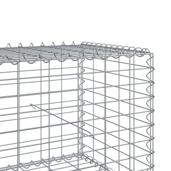 vidaXL Gabionkurv med deksel 200x100x50 cm galvanisert jern