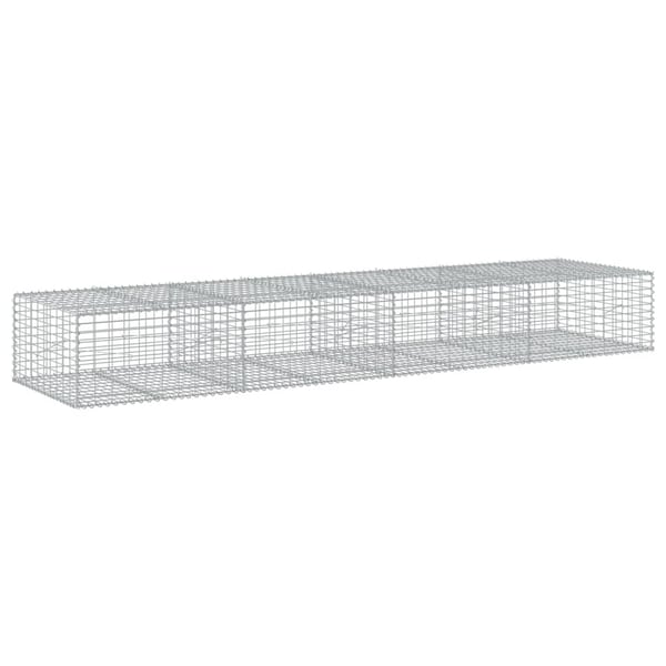 vidaXL Gabionkurv med deksel 400x100x50 cm galvanisert jern