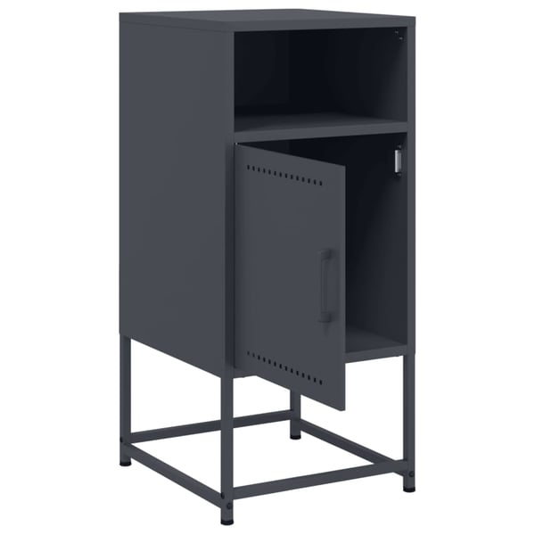 vidaXL Nattbord 2 stk antrasitt 36x39x78 cm stål