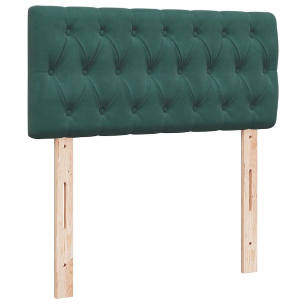 vidaXL kontinentalseng med madras 90x190 cm fløjl mørkegrøn