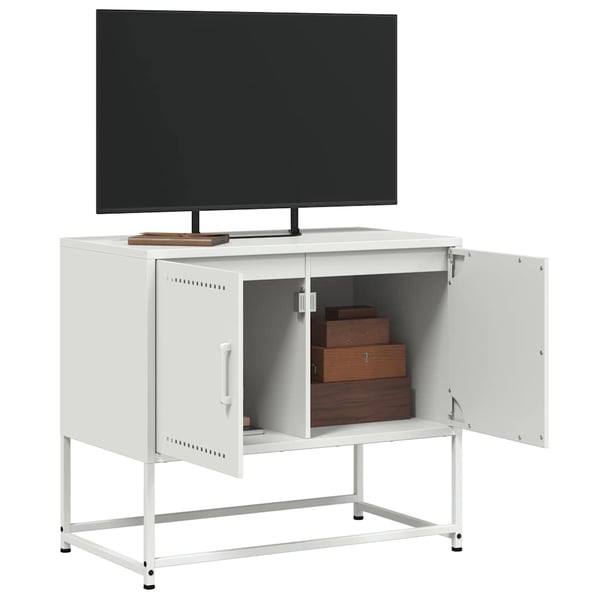vidaXL TV-benk hvitt 68,5x39x60,5 cm stål