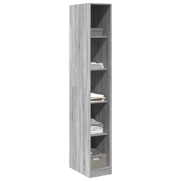 vidaXL Garderobe grå sonoma 30x50x200 cm konstruert tre
