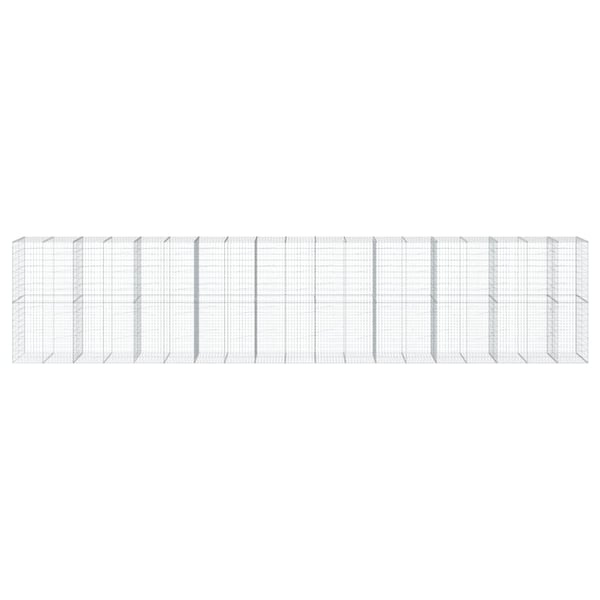vidaXL Gabionkurv med deksel 950x100x200 cm galvanisert jern