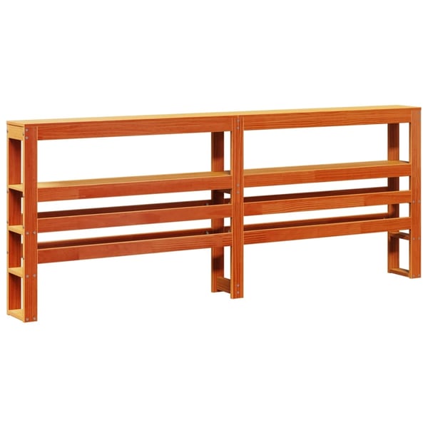vidaXL Hodegavl med hyller voksbrun 180 cm heltre furu