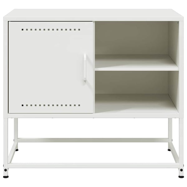 vidaXL TV-benk hvitt 68x39x60,5 cm stål