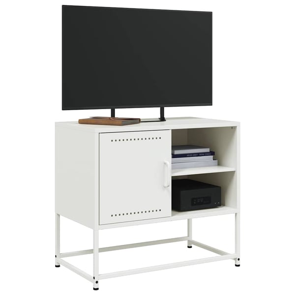 vidaXL TV-benk hvitt 68x39x60,5 cm stål