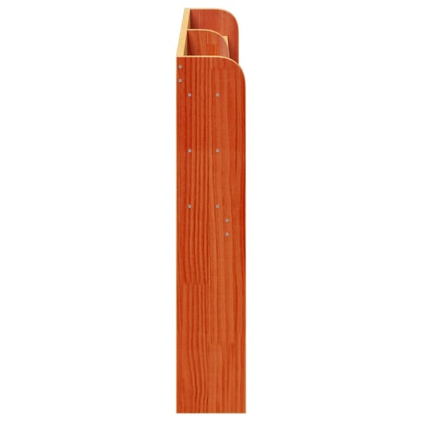 vidaXL Hodegavl med hyller voksbrun 135 cm heltre furu