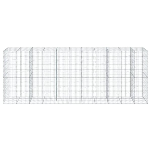 vidaXL Gabionkurv med deksel 550x100x200 cm galvanisert jern