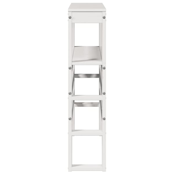 vidaXL Hodegavl med hyller hvit 75 cm heltre furu