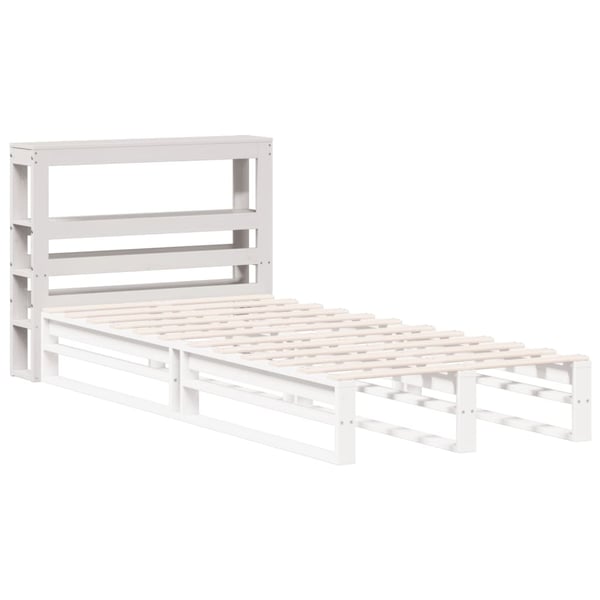 vidaXL Hodegavl med hyller hvit 75 cm heltre furu