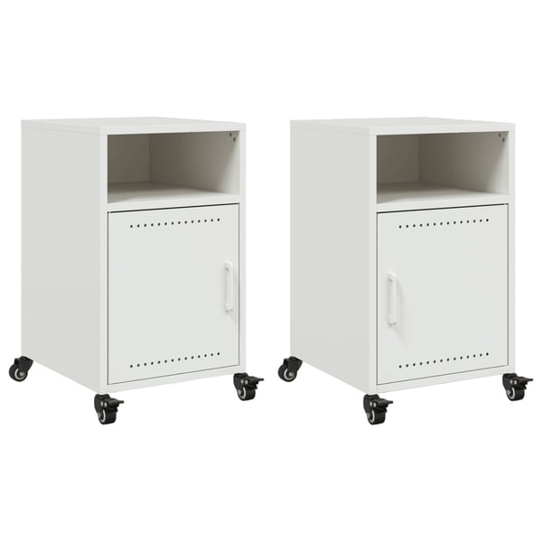 vidaXL sengeborde 2 stk. 36x39x59 cm stål hvid