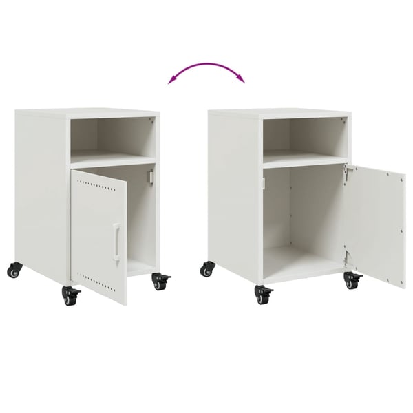 vidaXL sengeborde 2 stk. 36x39x59 cm stål hvid