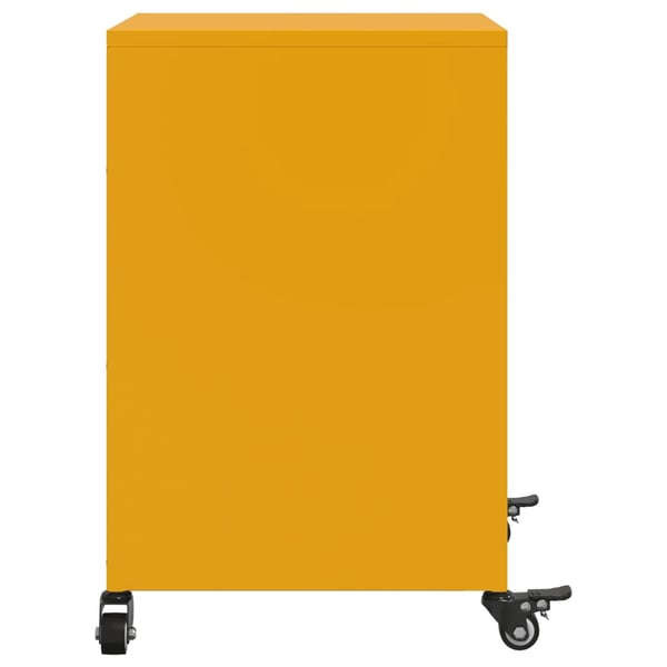 vidaXL sengebord 36x39x59 cm stål sennepsgul