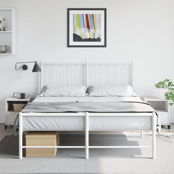 vidaXL sengeborde 2 stk. 36x39x43,5 cm stål hvid