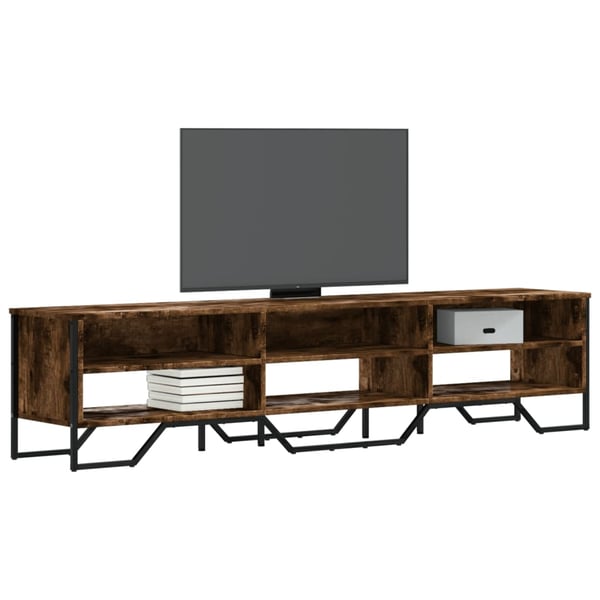 vidaXL TV-benk røkt eik 180x34x41 cm konstruert tre