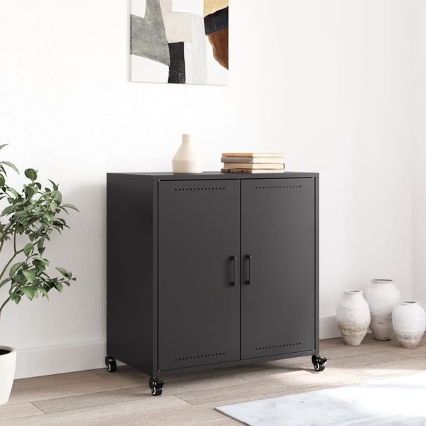 vidaXL skab 68x39x72 cm stål sort
