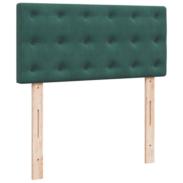 vidaXL kontinentalseng med madras 90x190 cm fløjl mørkegrøn