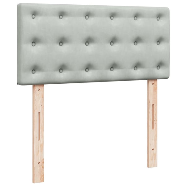 vidaXL kontinentalseng med madras 90x200cm fløjl lysegrå